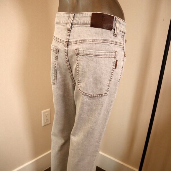Brunello Cucinelli Monili Tab Jeans Gray Denim Barrel Cuff Kick Flare Size 6 42 - Picture 6 of 11